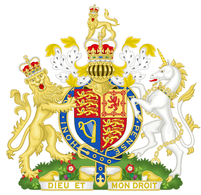 На гербе Соединенного Королевства изображены лев и единорог