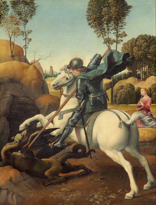 Рафаэль, «Святой Георгий и дракон» (картина, проданная в 30-е годы из коллекции Эрмитажа)