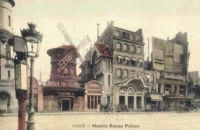 Созданием проекта здания кабаре и оформлением мельницы занимался дизайнер Леон Адольф Виллет (Moulin Rouge, Париж). | Фото: leblog1815.blogspot.com.