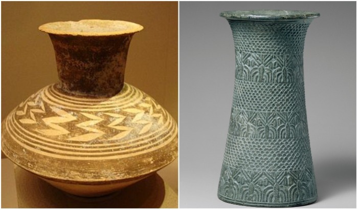 Этим шумерским вазам тоже больше четырех тысяч лет