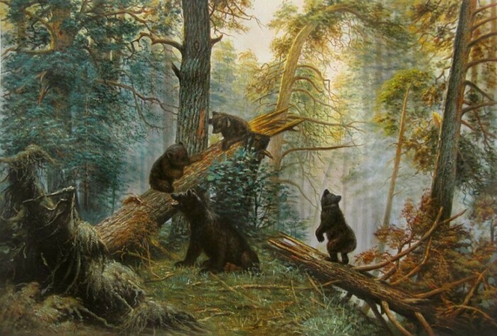 Знаменитая картина «Утро в сосновом лесу», 1889