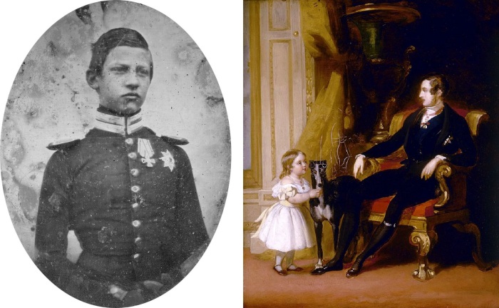 Фридрих в юности, Виктория в детстве с отцом.