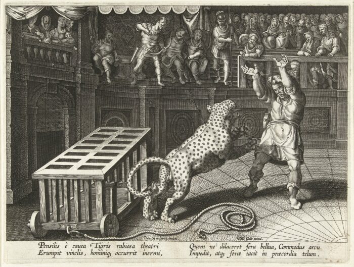 Император Коммод, убивающий леопарда, Адриан Колларт, около 1596 года. \ Фото: pressbooks.bccampus.ca.