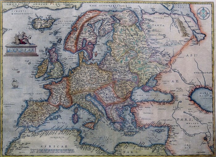 Абрахам Ортелиус: Карта Европы, 1595 год. \ Фото: en.wikipedia.org.