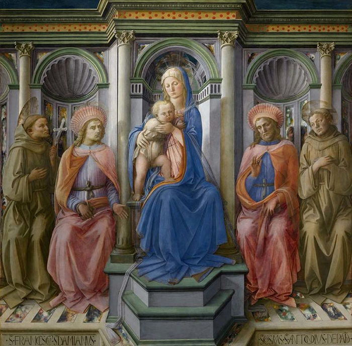 Богоматерь с Младенцем на троне со святыми Франциском, Дамианом, Космой и Антонием Падуанским