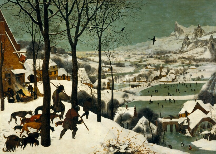 «Охотники на снегу», П. Брейгель Ст., 1565 г.: обратите внимание на игры на льду. Фото: wikipedia.org
