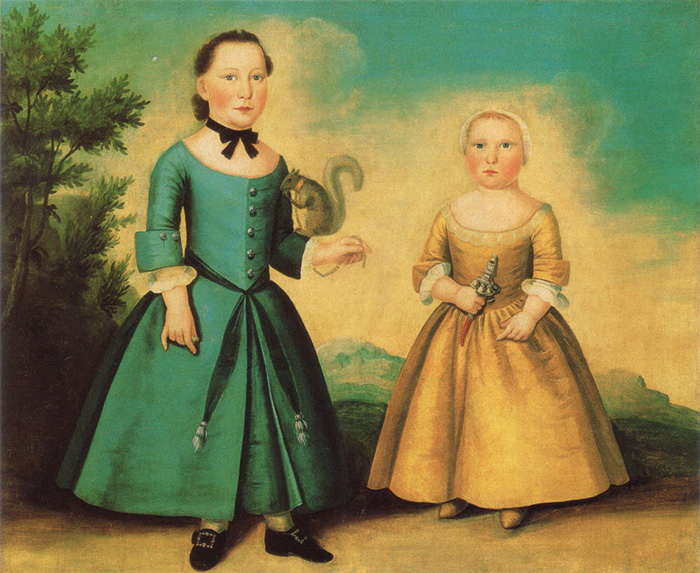 Портрет двух детей: мальчика слева с белкой и, вероятно, девочки справа. Джон Бэджер, около 1755–1760 годов. / Фото: amusingplanet.com